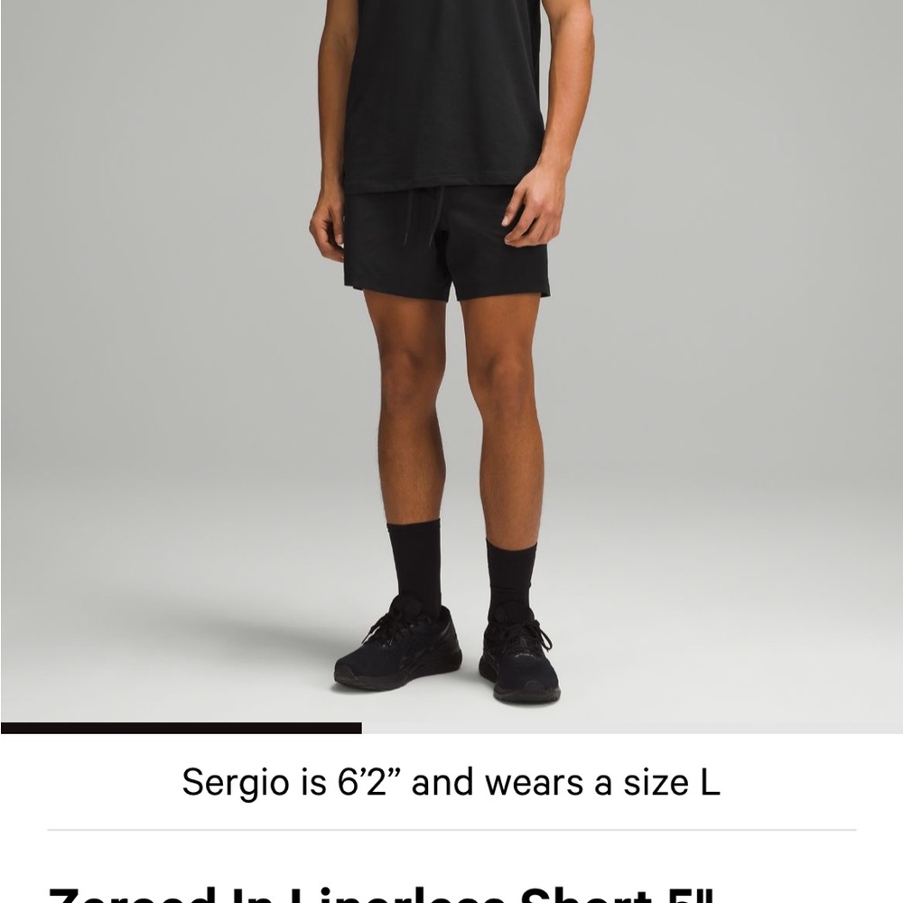 Lululemon Zeroed In Linerless Short 5” Black M EUC